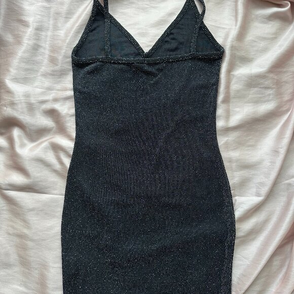 PrettyLittleThing Black Sparkle Mini Dress - Size S - Picture 3 of 5